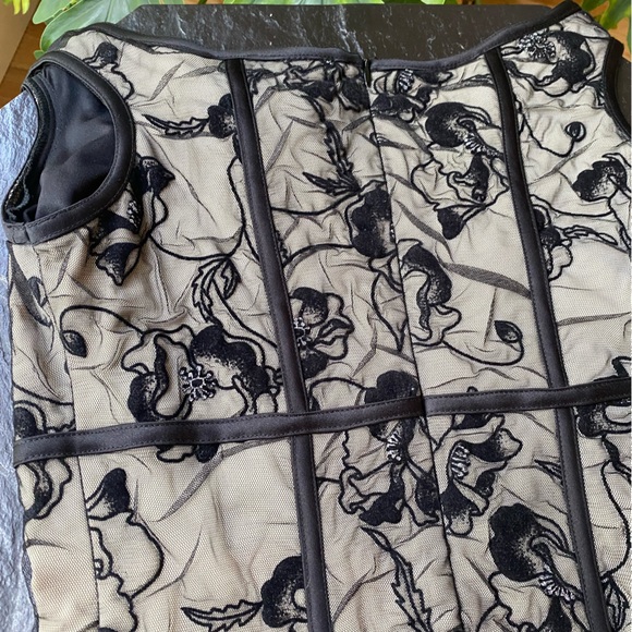 Cartise International vintage amazing sand/black mesh dress - Picture 9 of 11